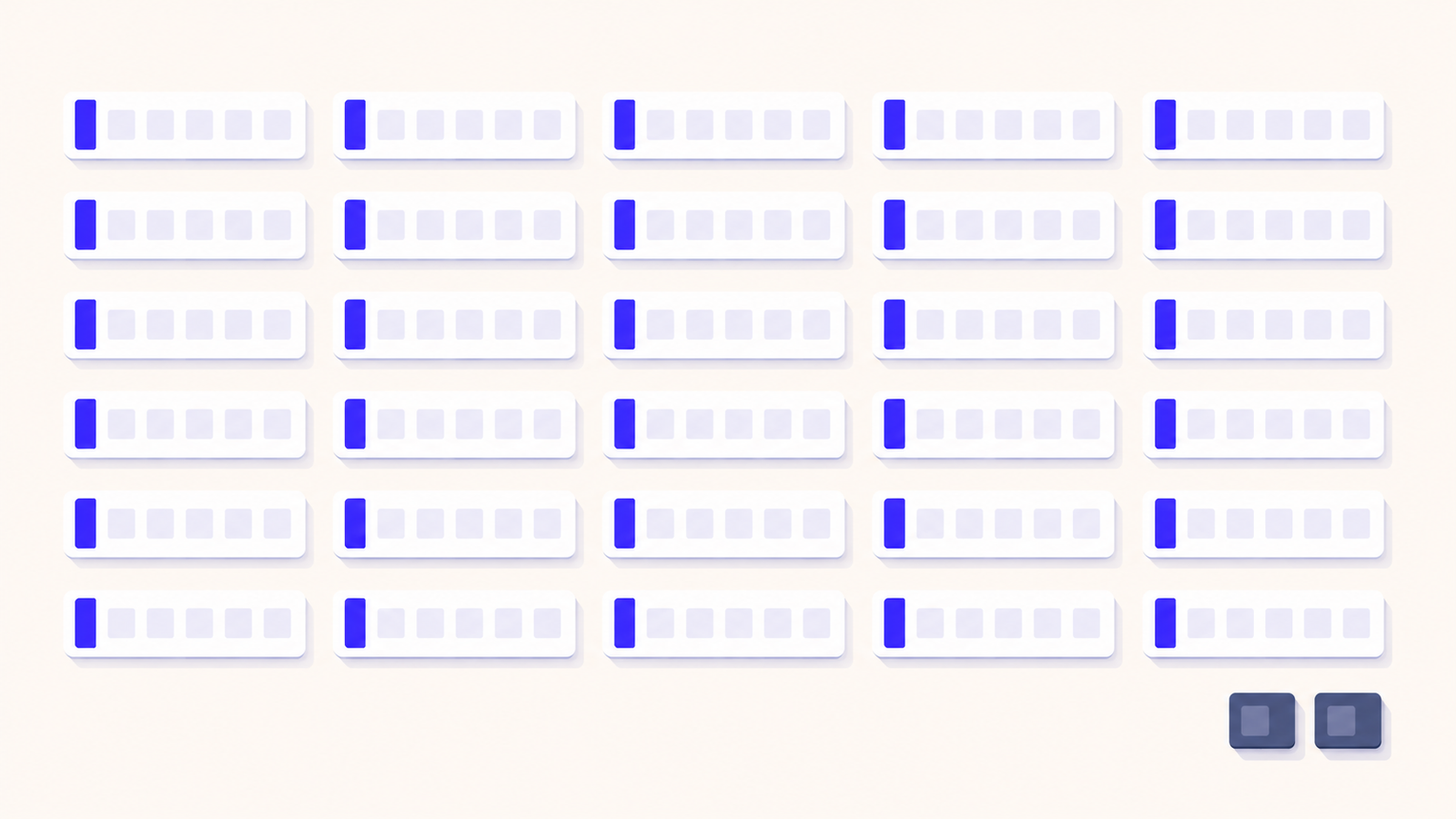 Calendar grid of whole weeks with one or two leftover days set aside
